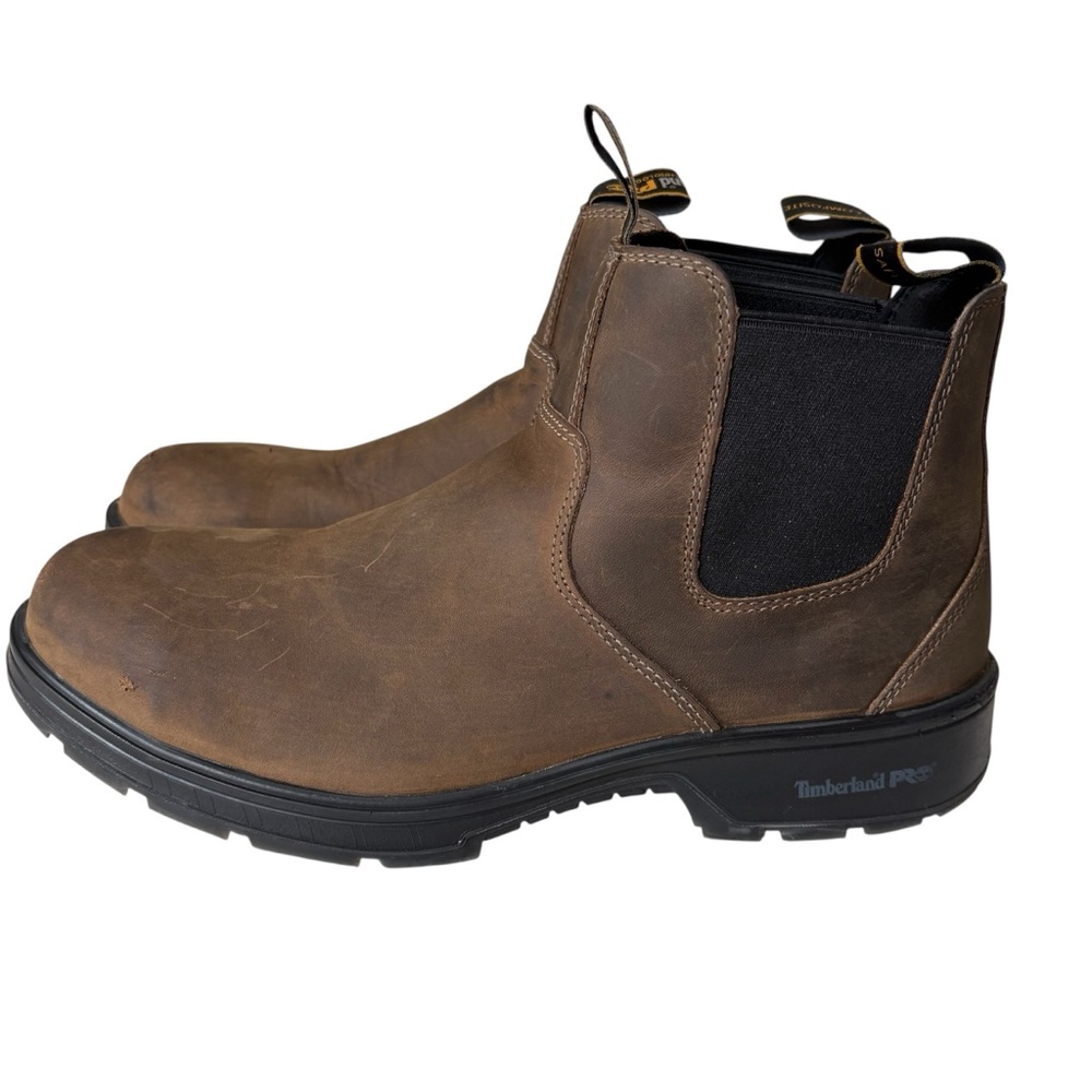 Timberland Men's Nashoba Casual Composite Toe Work Shoe‎ Boot Brown Leather 11 - Picture 3 of 13